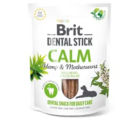 Brit Dental Stick Klid a pohoda s konopím a srdečníkem 251 g / Dentální pamlsky pro psy