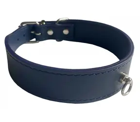 Huhubamboo Exclusive obojek modrá S / Obojek pro psy / 24 mm / 26-31 cm / hovězí kůže