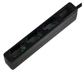 LogiLink prodlužovací kabel 3 zásuvky černý / Prodlužovací kabel / 1,5 m / 230V / 7,5 A / s clonkami