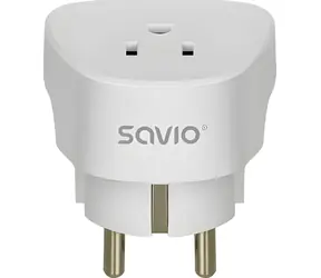 Savio AP-01 bílá / Cestovní adaptér / EU zástrčka - US zásuvka / 100-250V / 15A