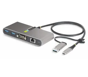 StarTech USB Hub šedá / USB Hub / 2x USB-A / 1x USB-C / Gigabit Ethernet / RS232