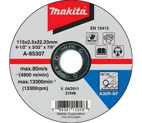 Makita A-85307 / Řezný kotouč / na kov / 115x22,2 mm / tloušťka 2,5 mm