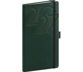 NOTIQUE Kapesní diář Ajax 2027 zelený / Týdenní / 9 x 15,5 cm