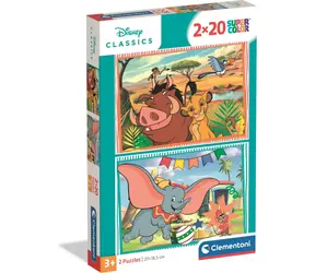 CLEMENTONI Puzzle Lví král a Dumbo / 2x20 dílků / od 3 let