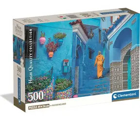 CLEMENTONI Puzzle Modrá ulička v Chefchaouenu / 500 dílků / od 14 let