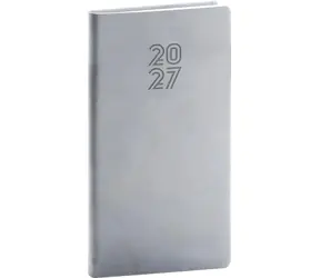 NOTIQUE Aprint 2027 šedý / Kapesní diář / 9 × 15,5 cm