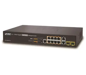 Planet GS-5220-8P2T2S / PoE switch L3 / 10x Gigabit RJ-45 / 2x SFP / 8x PoE 802.3at / 240W