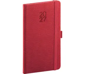 NOTIQUE Diamante 2027 červený / Kapesní diář / 9 × 15,5 cm