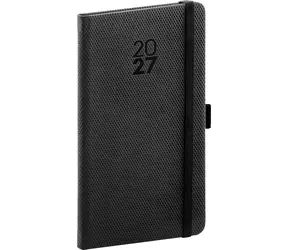 NOTIQUE Diamante 2027 černý / Kapesní diář / 9 × 15,5 cm