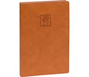 NOTIQUE Prestigio 2027 hnědý / Týdenní diář / 15 x 21 cm