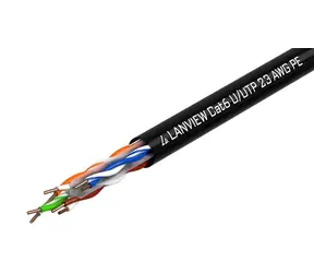 Lanview Cat6 U/UTP černá / Síťový kabel / 305 m / bez konektorů