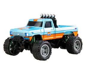 AMEWI RC Monstertruck DieCast modrá/oranžová / Model auta / Měřítko 1:64 / 2WD / RTR / Kovová karoserie