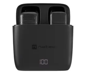 Natec Hopper Lavalier černá (NMI-2253) / Klopový mikrofon / sada 2 ks / bezdrátový / USB-C / 2.4 GHz