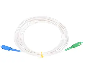 OEM / Patch kabel optický / SC/APC-SC/UPC / simplex / 9/125 OS2 / 5m / bílý, armovaný 3 mm LSZH