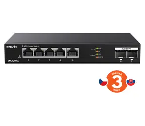 Tenda TEM2007X / Switch / 5x 2,5 Gbps RJ45 / 2x 10G SFP+ / Unmanaged / Kov