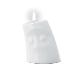 FIFTYEIGHT Kerzenschmusie KUSCHELIG bílá / Svícen / porcelán / malý / vč. čajové svíčky