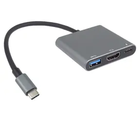 PremiumCord adaptér USB-C na HDMI, USB 3.0 a PD / Redukce / HDMI 4K 30Hz / USB 3.0 / PD 100W
