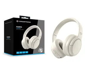 Conceptronic Bluetooth Headset krémová / Sluchátka / Bluetooth 5.4 / Skládací / Výdrž 30 h