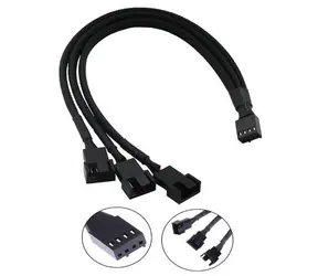 1stCOOL PWM-SPLIT-3 / Rozbočovač PWM ventilátorů / 1x 4pin - 3x 4pin / 25 cm / opletený