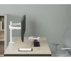 Equip stolní držák pro 2 monitory bílá / Stolní držák pro monitor / 17"-32" / nosnost 9 kg na monitor / VESA 100x100 mm