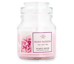 PURPLE RIVER Vonná svíčka Peony Blossom / Vůně pivoňky / 113 g