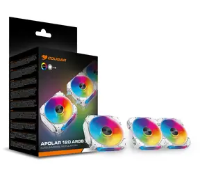 COUGAR Apolar 120 ARGB bílá, 3 ks / Ventilátor / 120 mm / 75,4 CFM / PWM / ARGB
