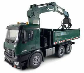 AMEWI RC stavební auto Mercedes-Benz Arocs jeřáb a sklápěč zelená / Měřítko 1:14 / Li-Ion 1200 mAh / 2,4 GHz / od 8 let