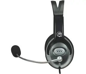 Manhattan Stereo Classic černá / Headset / mikrofon / 3,5mm jack / 32 Ohm / 2,5 m kabel