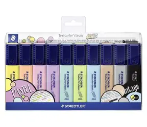 Staedtler Textsurfer Classic pastel / Zvýrazňovač / sada 10 ks / mix pastelových barev / šíře stopy 1–5 mm