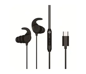 Conceptronic USB-C sluchátka do uší černá (BRENDAN05B) / Sluchátka / S mikrofonem / 16 Ohm / 1,2 m