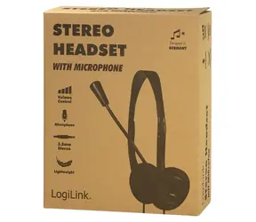 LogiLink Stereo Headset černá / Headset / 3,5mm jack / Mikrofon na výložníku / 32 ?