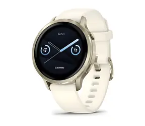 Garmin Venu 4 41 mm zlatá, béžový řemínek / Chytré hodinky / 1.2" AMOLED / GPS / Wi-Fi / 5 ATM
