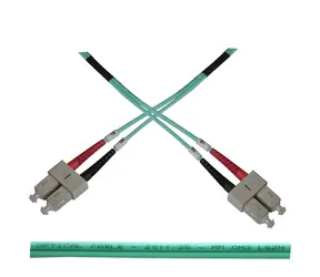 OEM / Optický patch kabel duplexní / SC-SC / 50/125 OM3 / 2m