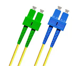 OEM / Optický patch kabel duplex SC/APC-SC / Single mode 9/125 OS2 G657A1 / 1m / Žlutá