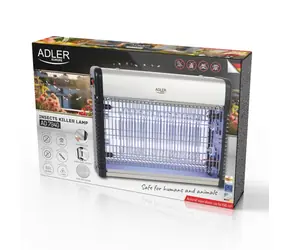 Adler AD 7940 černá, stříbrná / Elektrický lapač hmyzu / 9 W / 2200 V