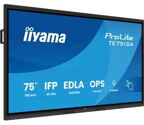 75" iiyama ProLite TE7515A-B2AG černá / Interaktivní dotykový displej / 4K UHD / VA / Android 14 / Wi-Fi 6