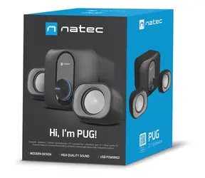 Natec PUG černá / Reproduktor / 2.1 / 11W / USB / Jack 3,5 mm