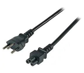 EFB EK495.1,8V2 černá / Síťový napájecí kabel / Švýcarská zástrčka - C5 / 1,8 m / 2,5 A / 250 V