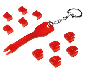 LogiLink Blokátor portů RJ-45 s klíčem červená / Blokátor portů / 10 ks