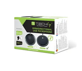 Techly ICC SH-22 černá / Stolní mikrofon / konferenční / USB / všesměrový