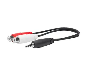 VivoLink redukce 3,5mm Jack(M) - 2x RCA(F) černá / Redukce / 0,2 m
