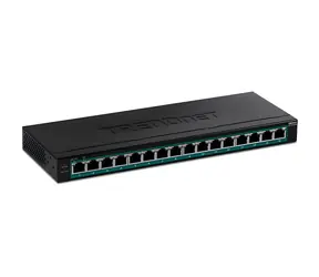 TRENDnet 16-portový PoE+ switch se 2x SFP / Switch / 16x Gigabit PoE+ / 123 W / 32 Gbit/s / kovové provedení