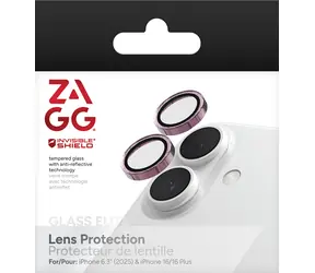 ZAGG InvisibleShield Premium Glass růžová třpytka / Ochranné sklo čoček / Apple iPhone 17/16/16+ / 2 ks