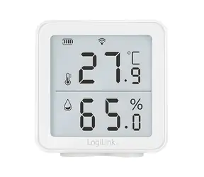LogiLink Chytrý teploměr a vlhkoměr bílá / Senzor teploty a vlhkosti / Wi-Fi / Tuya / -10 až 55 °C