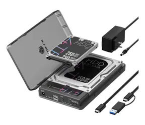 Icy Box Klonovací dokovací stanice černá / Dokovací stanice / M.2 & 2,5" & 3,5" / USB 3.2 Gen 2 / 10 Gbps