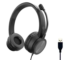 Conceptronic Stereo USB headset černá / Sluchátka / S mikrofonem / Potlačení šumu / USB-A / 32 Ohm / 2 m