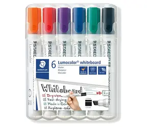 Staedtler Lumocolor / Popisovač na bílou tabuli / sada 6 ks / šíře stopy 2-5 mm / 6 barev