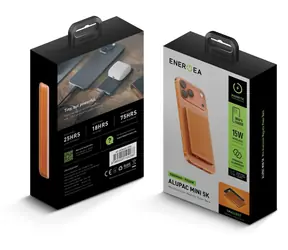 Energea AluPac Mini 5K MagSafe oranžová / Powerbanka / 5000 mAh / MagSafe / 1x USB-C