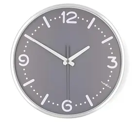 Nedis CLWA3226SS / Nástěnné hodiny / Průměr 300 mm / Hliník / Tichý chod