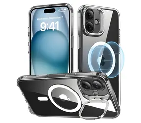 ESR Classic Hybrid HaloLock transparentní / Pouzdro se stojánkem / Apple iPhone 16 Plus / MagSafe